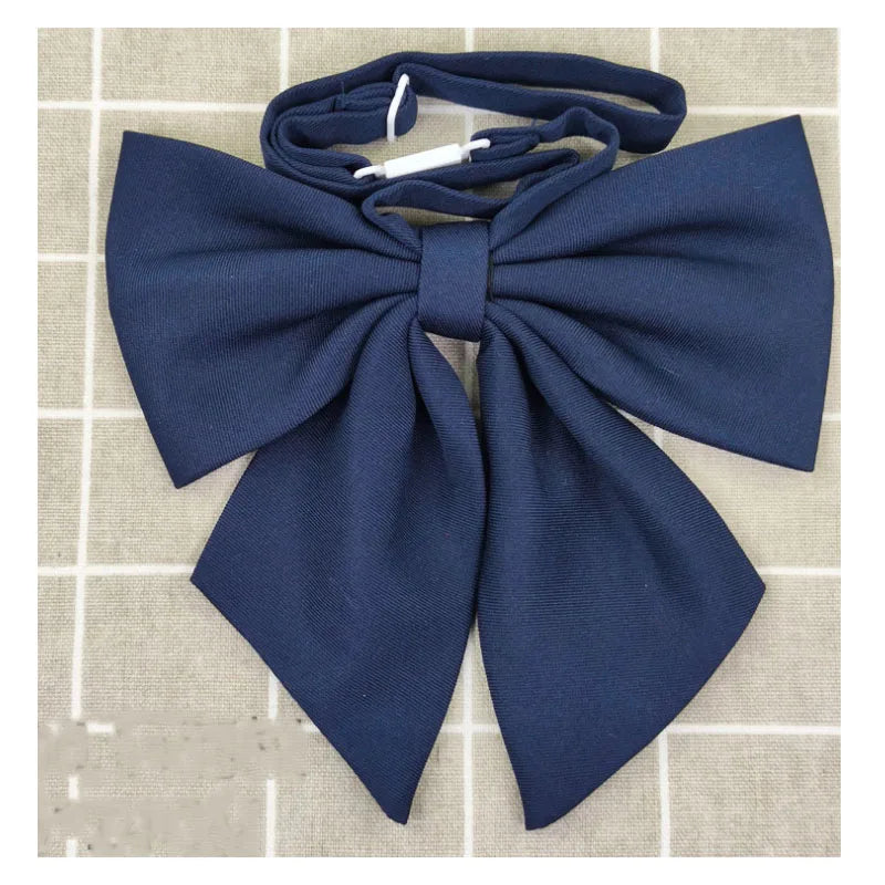 Students Solid Bowtie Thick Bow Tie Women Uniform Collar Butterfly Qme color3
