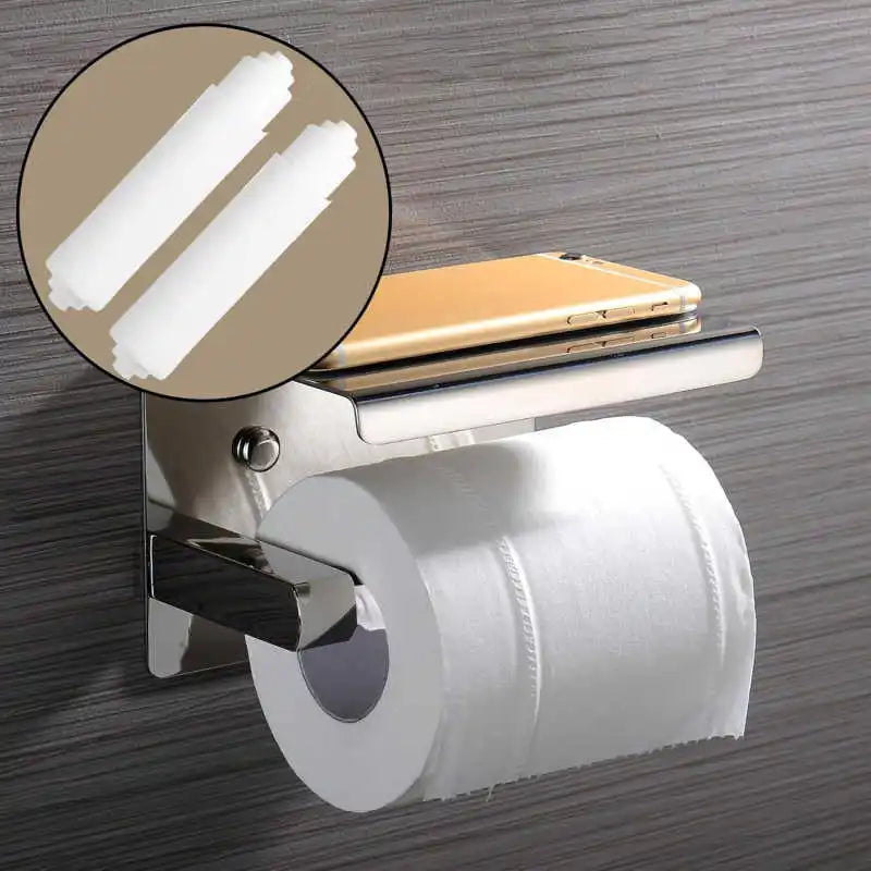 Spring-loaded continuous roll toilet paper holder - Automatic paper roll replacement system, easy to install without tools Qme