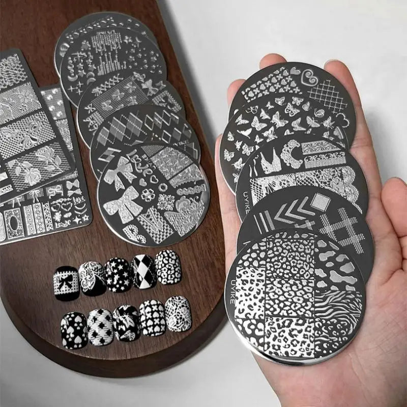 Nail Stamping Plate Stainless Steel Bow Floral Patterns DIY Manicure Qme