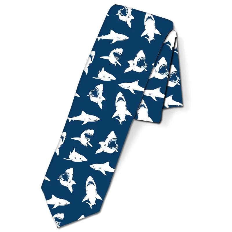 Funny Lightning Print Fashion Tie Boys Business Party Wide Polyester Qme style3