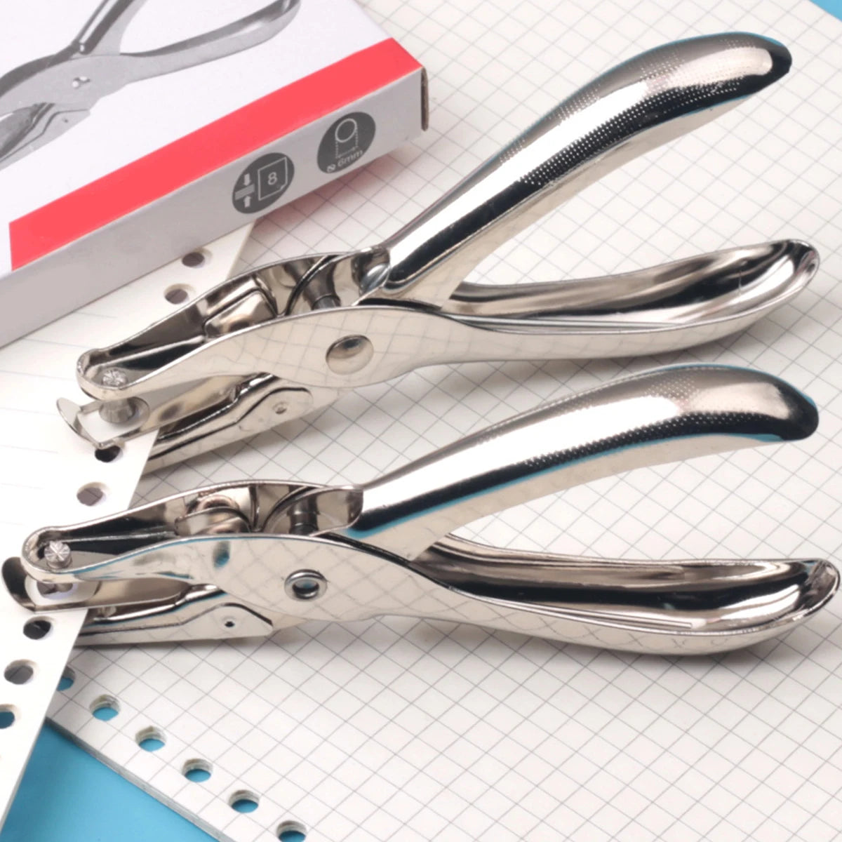 3/6mm Single Hole Punch 8 Sheet Capacity Diameter Hole Puncher Hand Paper Scrapbooking Punches for Home Office School Supplies Qme