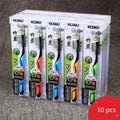 Manual Charcoal Toothbrushes Ultra Soft Bristles 3 5 Non Slip Handle Qme 10PCS A3