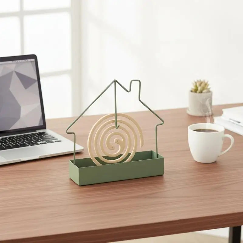House Shaped Metal Mosquito Coil Holder Fireproof Burner Stand Home Qme