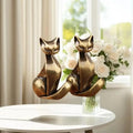 Desktop Craft Small Ornament Home Office Cat Statue Decoration Brass Qme Default Title
