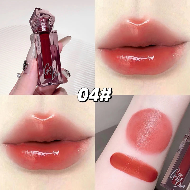 Gege Bear Mirror Lip Glaze Watery Shimmering Light Gloss Makeup 6 Qme GX1319-4