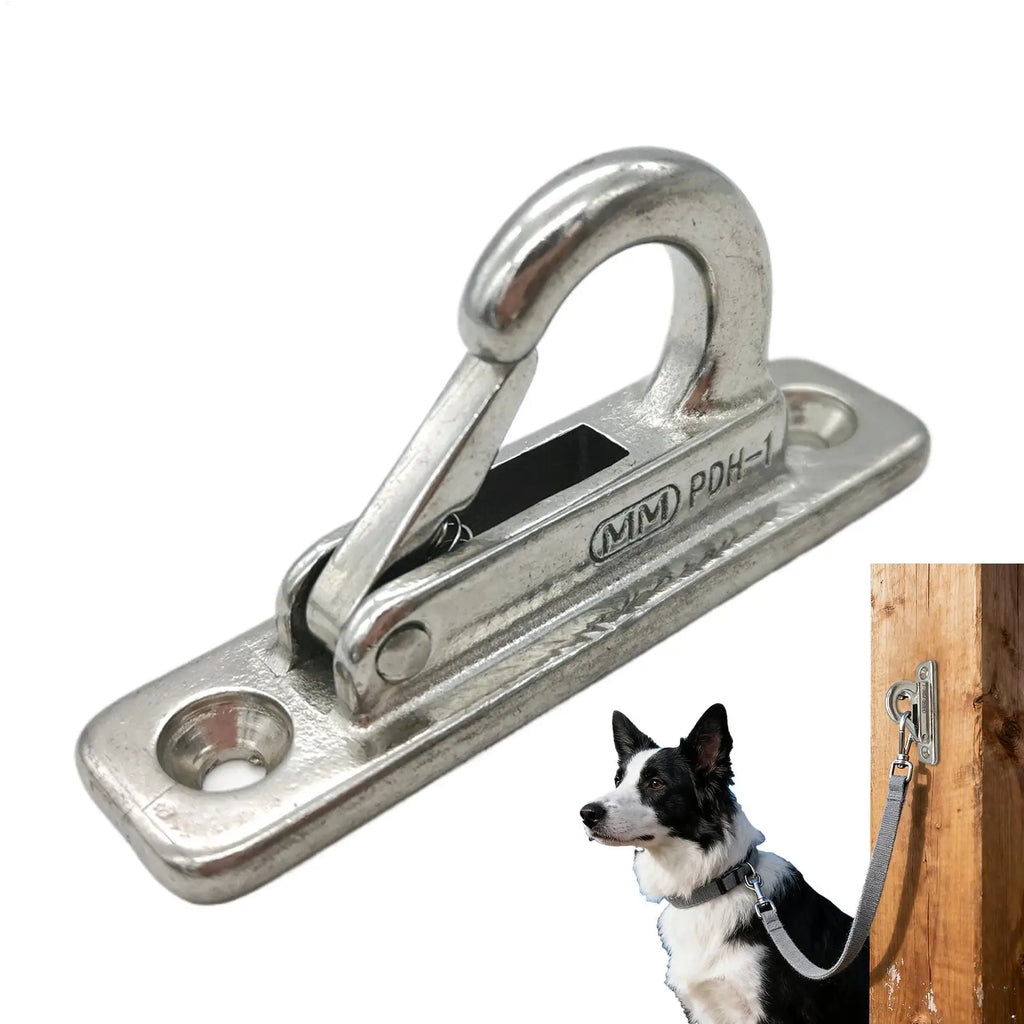 Dog Leashes Holder Pet Chain Parking Hook Wall Stainless Steel Dog Leashes Parking Holder for Outdoor Fence Front Door Living Qme