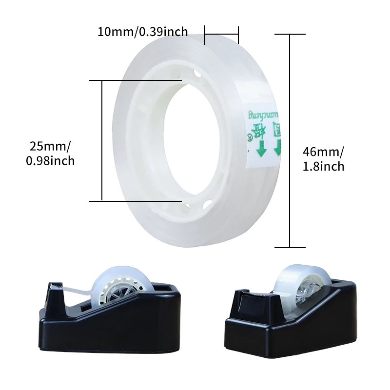 Multifunction Clear Tape Refill High Viscosity Transparent Adhesive for Gift Wrapping Packing Compatible with Tape Dispensers Qme