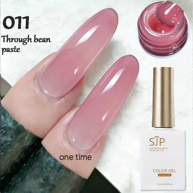1 Jelly Gel Nail Polish Crystal Brown DIY Translucent Art Permanent Qme 011