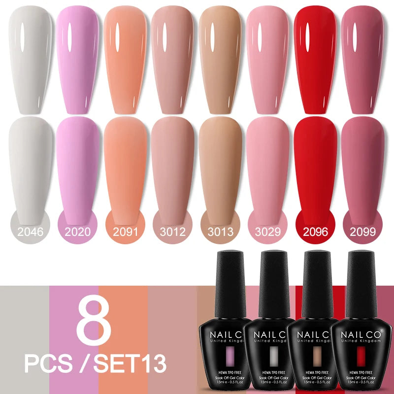 NAILCO Sparkly Rose Red Purple Gel Nail Polish Art Vernis Nails