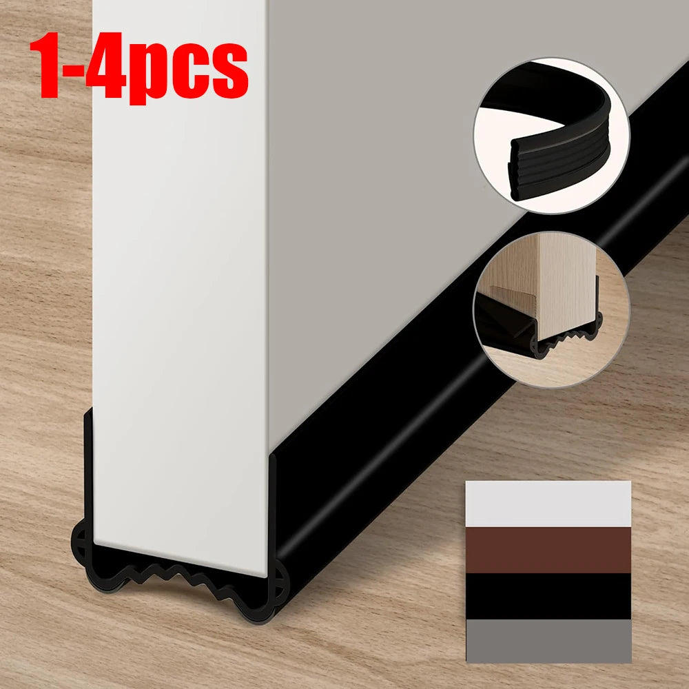 Triple Windproof Sealing Strip Door Bottom Gap Weather Strip with soundproof brush Washable and reusable Door draft stopper Qme