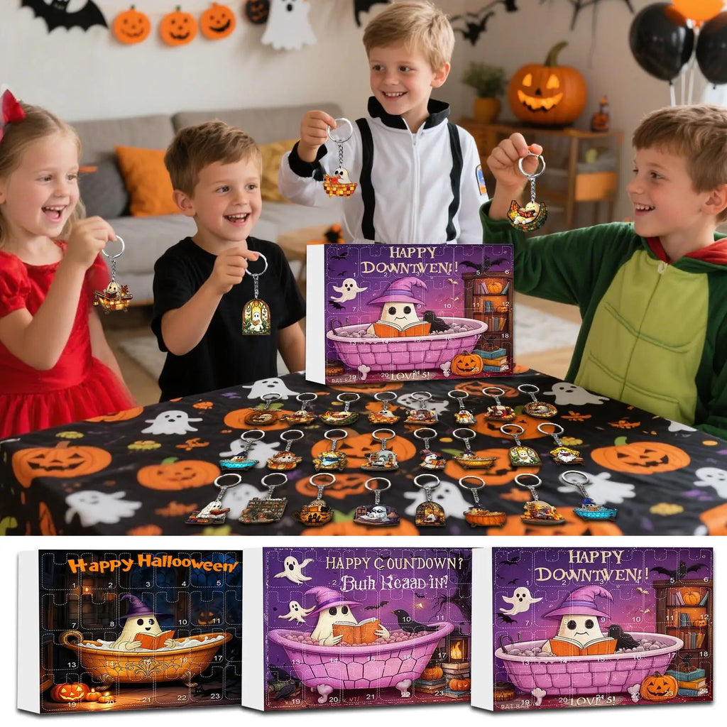 2025 Halloween Count Down Calendar Countdown 24 Keychain Pendants 2D Qme