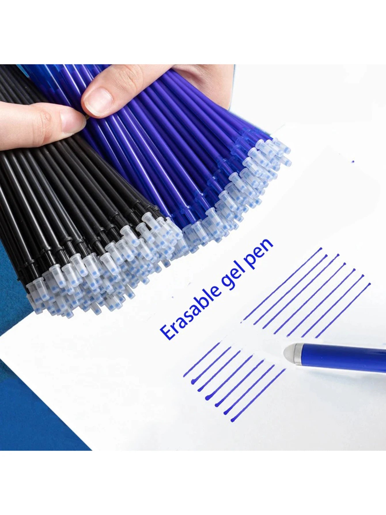 Erasable Gel Pens Refills Set 0.5 Mm Fine Point Blue/black Kawaii Ballpoint Pen for Writing Stationery Office School Supplies Qme