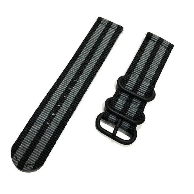 18mm 20mm 22mm 24mm Nylon Fabric Watch Bands Sport Strap For Samsung Galaxy Watch 3 Band Bands Amazfit GTR GTS Huawei GT2 Qme Black Grey 18mm