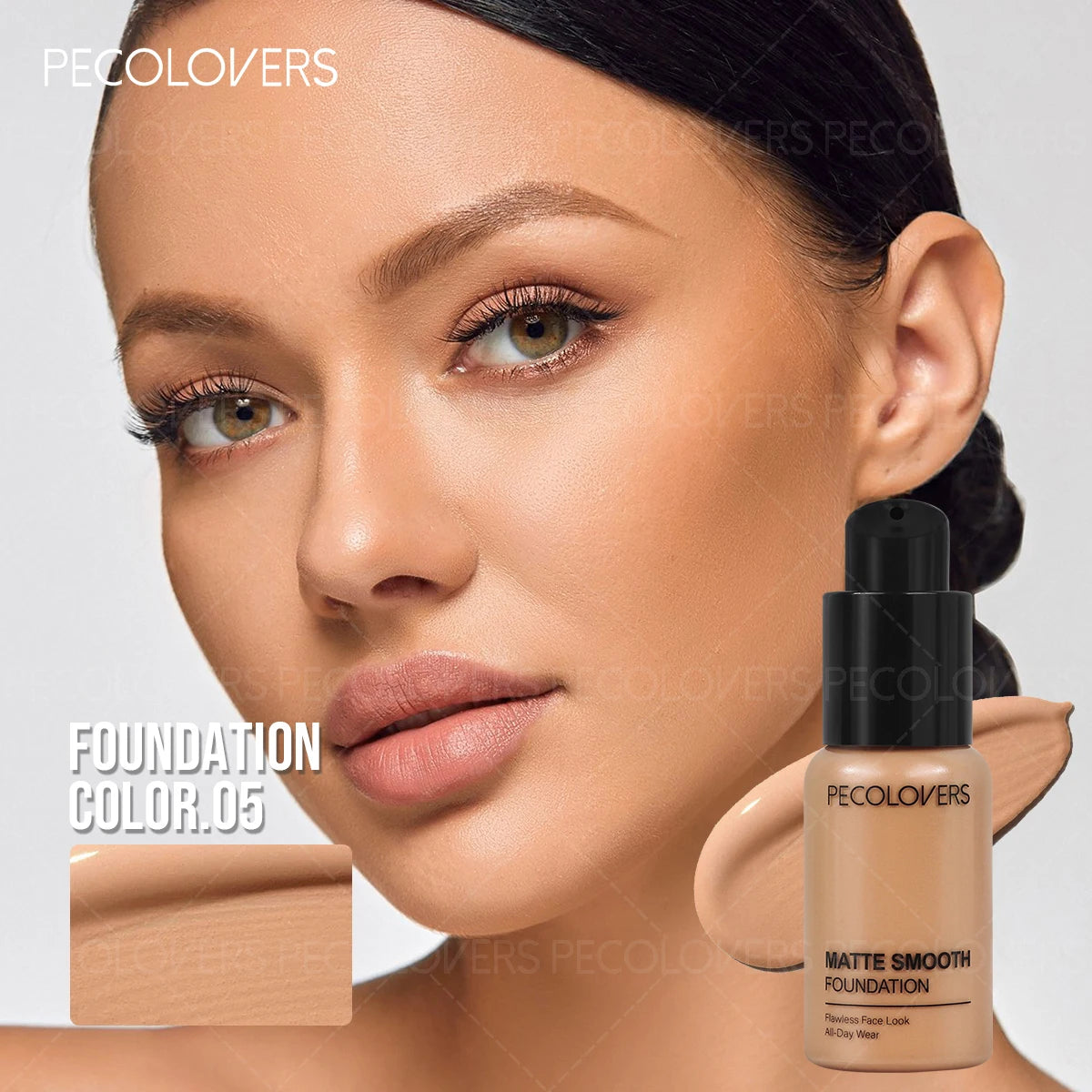 24H Oil-control Full Coverage Face Foundation Strong Concealer Light Qme 05