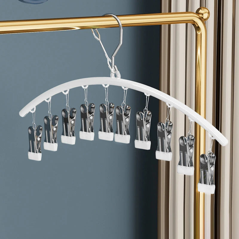 Non-slip Clothes Rack Underwear Clip Towel Hanger Stainless Steel Qme A5