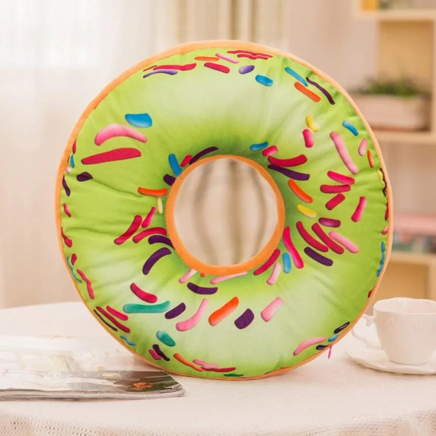 Soft And Comfortable Multi-function Plush Round Shape Cute Pillow Stuffed Seat Pad Sweet Doughnut Foods Cushion Cover Case Toys Qme