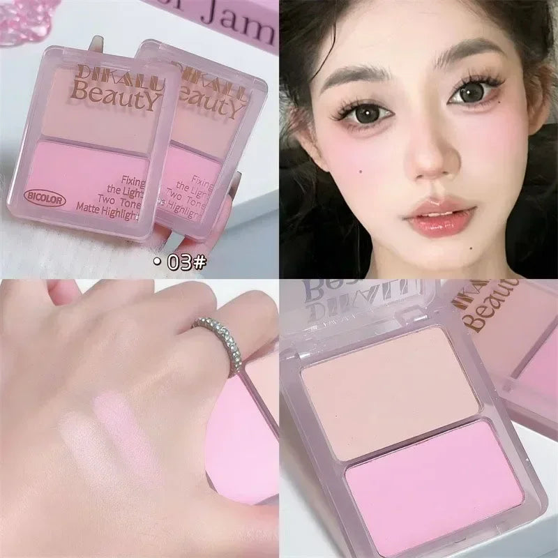 Highlighting Contouring Powder Palette Two-tone Concealer Face Brighten Cement Grey Three-dimensional Nose Shadow Bronzer Makeup Qme 03