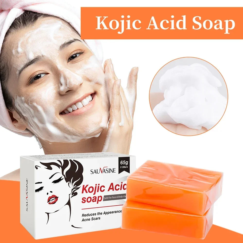 Handmade Kojic Acid Soap Natural Mild Non-irritating Brightening Skin Exfoliator Body Face Cleansing Whitening Soap Qme