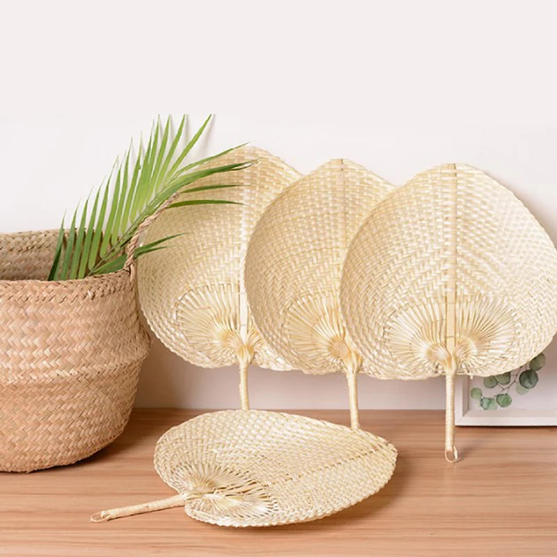 Mosquito Repellent Hand Fan Handmade Heart Shaped Bamboo Woven Fan Chinese Style. Qme