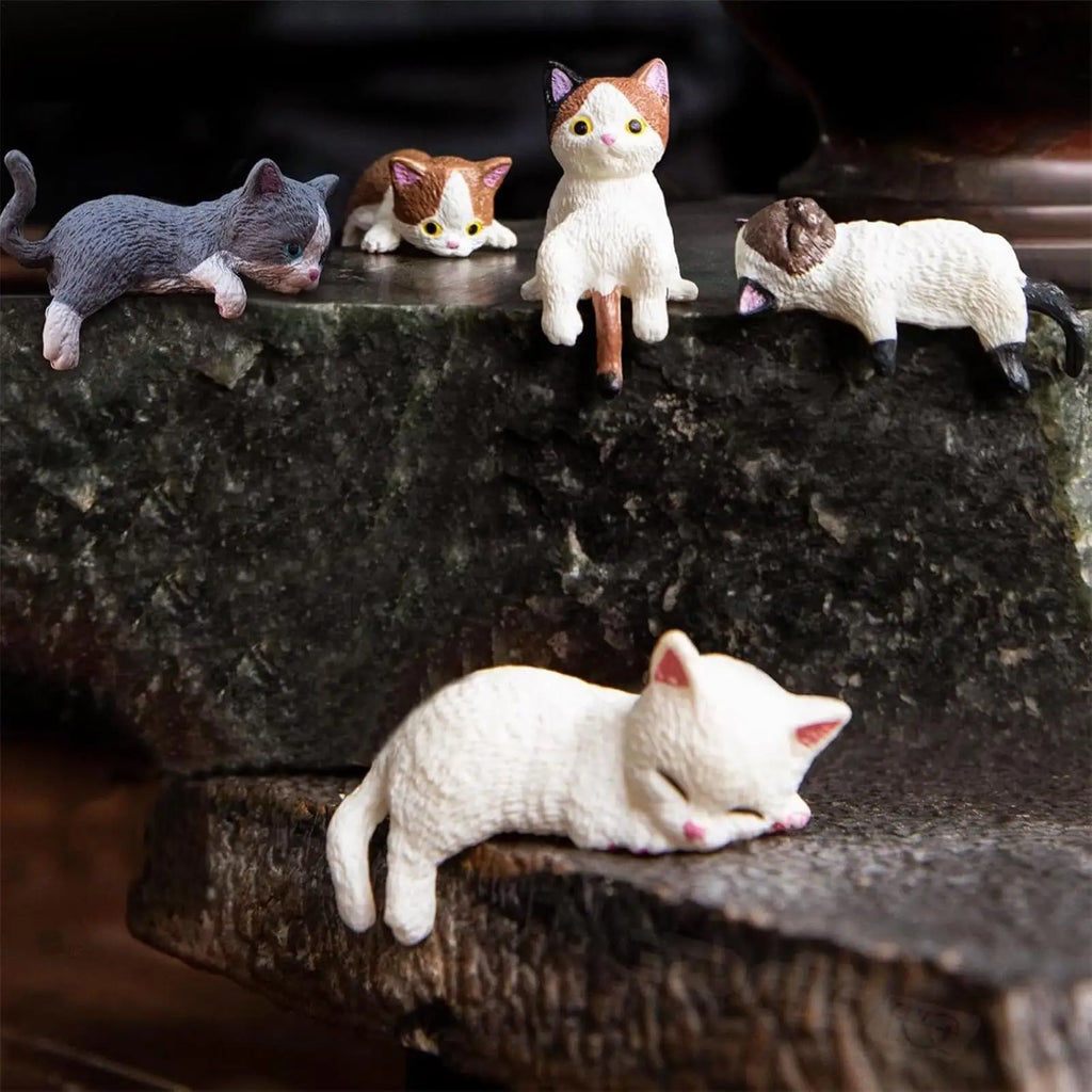 Cute Kitten Decoration Creative Sleeping Cat Doll Home Ornaments Toys Qme