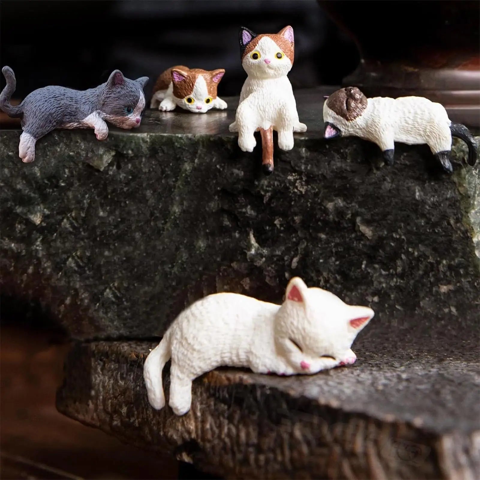 Cute Kitten Decoration Creative Sleeping Cat Doll Home Ornaments Toys Qme