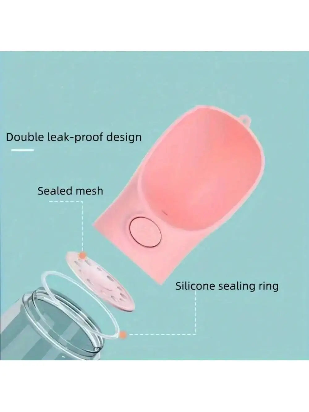 Leak-proof Portable Outdoor Plastic Pet Water Bottle Dogs Cup Attached Qme