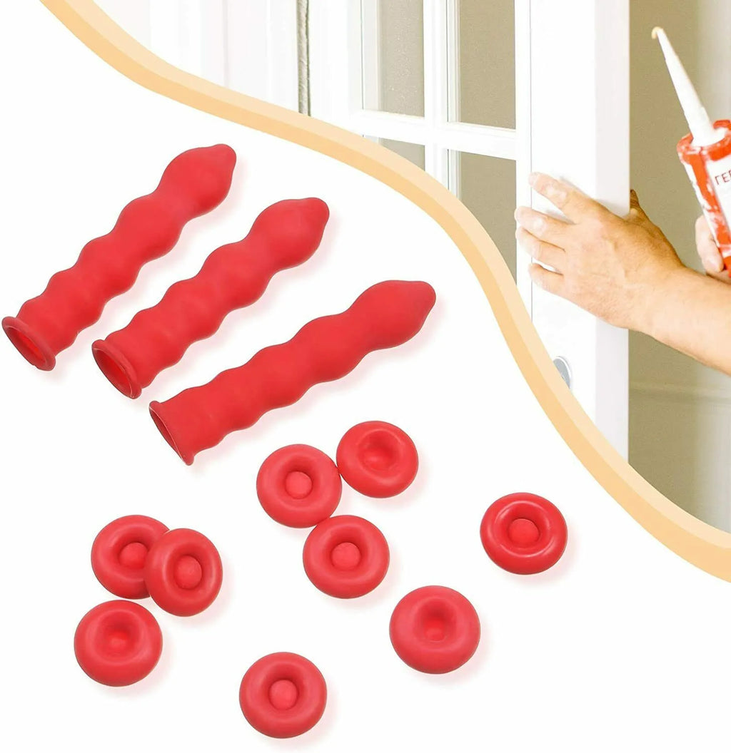 20pcs Caulk Cap Glass Glue Tip Sealing Cap Barrel Glue Mouth Protective Cover Caulking Gun Nozzles Cap Red Caulk Saving Cap Qme