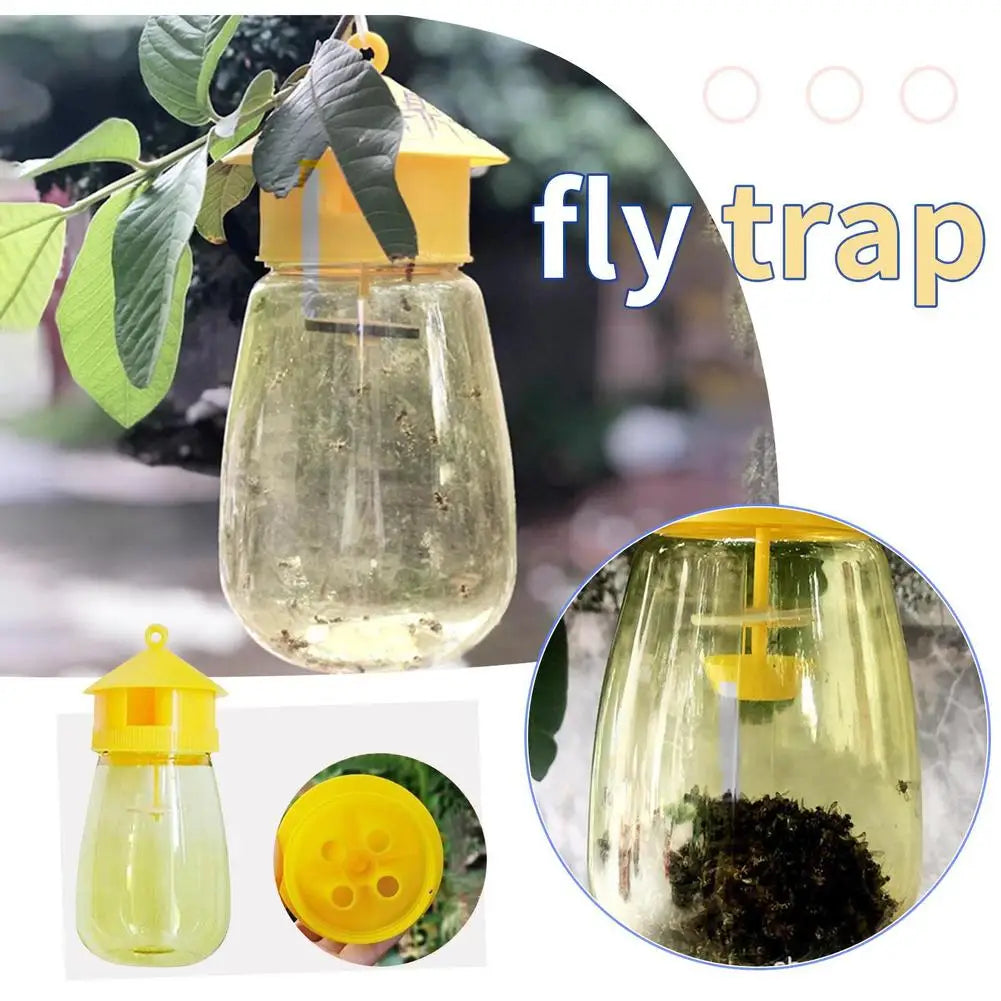 Fruit Fly Trap Killer Yellow Plastic Drosophila Trap Anti Fly Fruit Fly Killer Catcher Orchard Insect Trap Pest Control Tool Qme