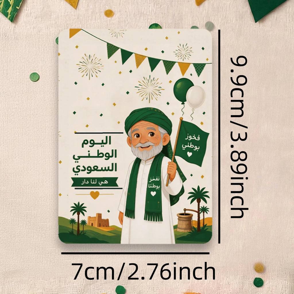 Saudi National Day Themed Lollipop Greeting Cards, Party and Event Souvenirs, Saudi National Day Greeting Cards, Saudi National Day Gifts Qme