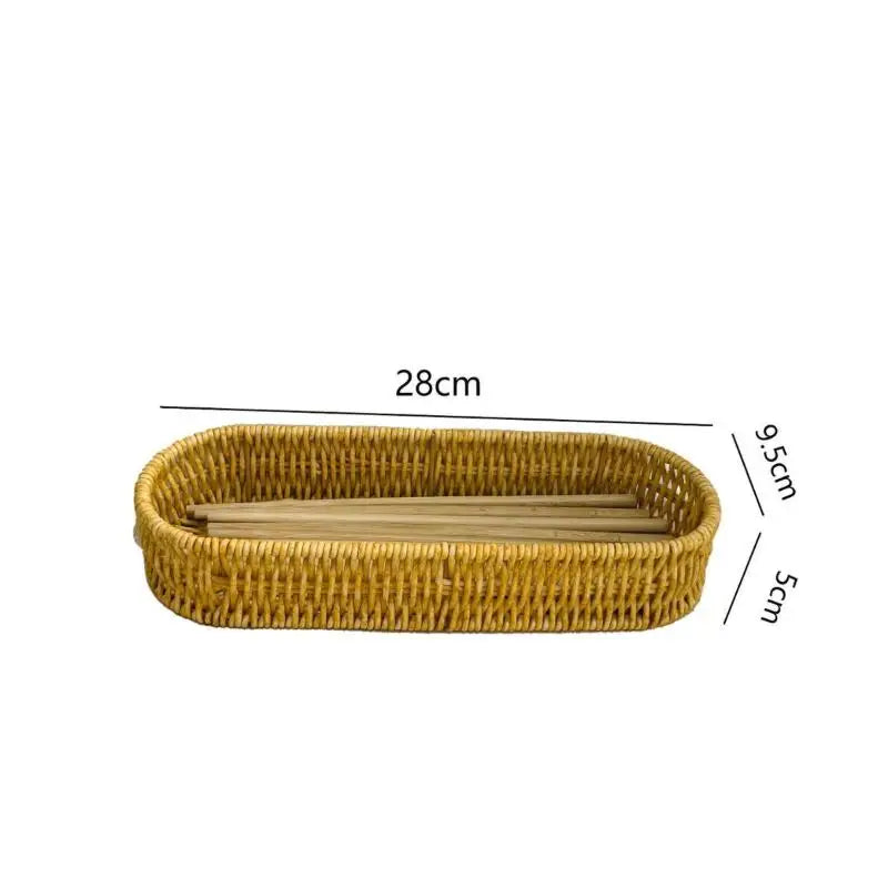 Hardness Rattan Wicker Woven Serving Baskets Household 7 Styles Drain Qme M