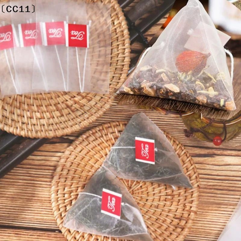 Disposable Triangle Tea Bag Nylon Pouch Empty Infuser Spice Coffee Qme
