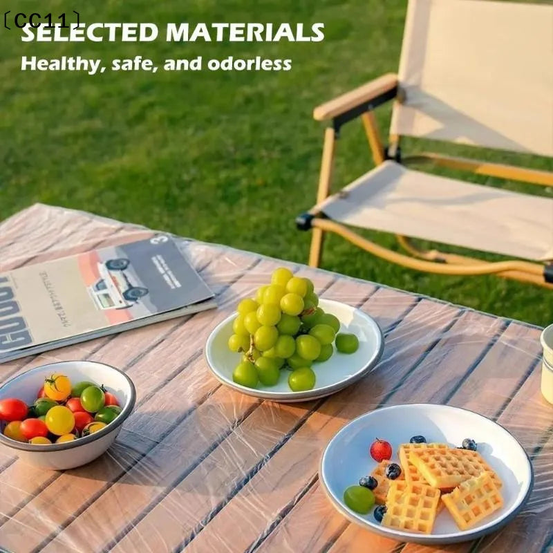 Plastic Disposable Tablecloth Elastic Edged Oil-proof Table Cover Qme