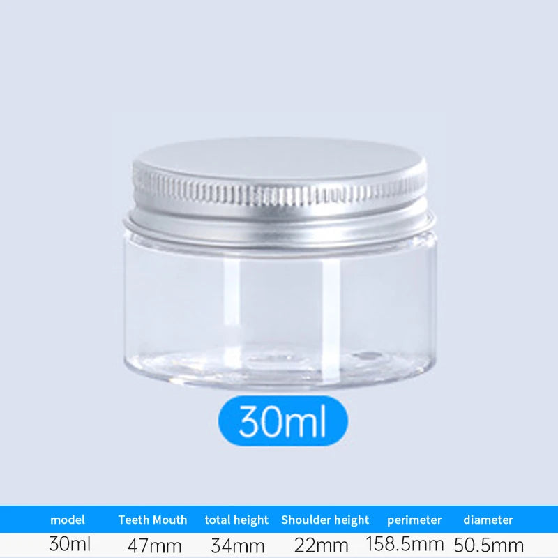 Travel Face Cream Jar Empty Plastic Cosmetic Makeup Bottle Qme 30ml Silver