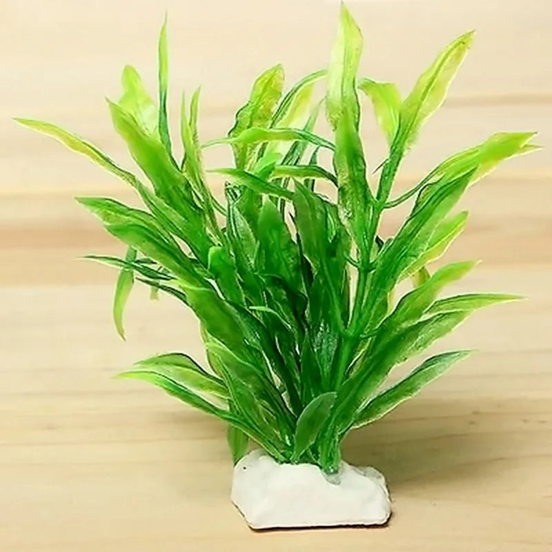 Plastic Non-toxic Simulation Aquatic Grass Artificial Plant Aquarium Landscape Plants Fish Hiding Fish Tank Decoration Qme green 10x10cm