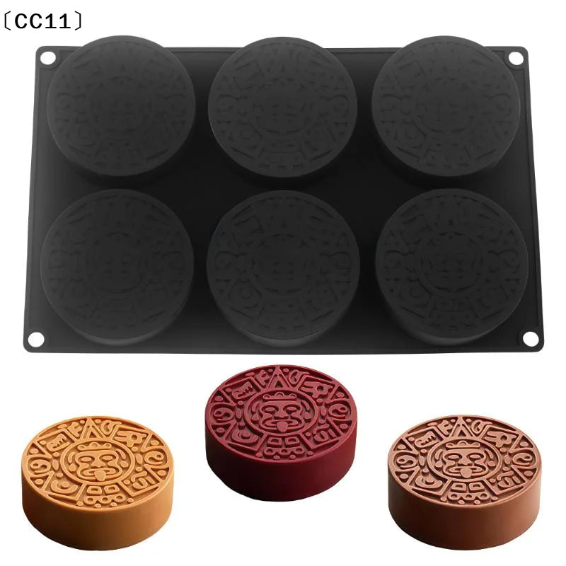 6 Cavity Mayan Totem Silicone Mold Mousse Cake Chocolate Pudding Qme Default Title