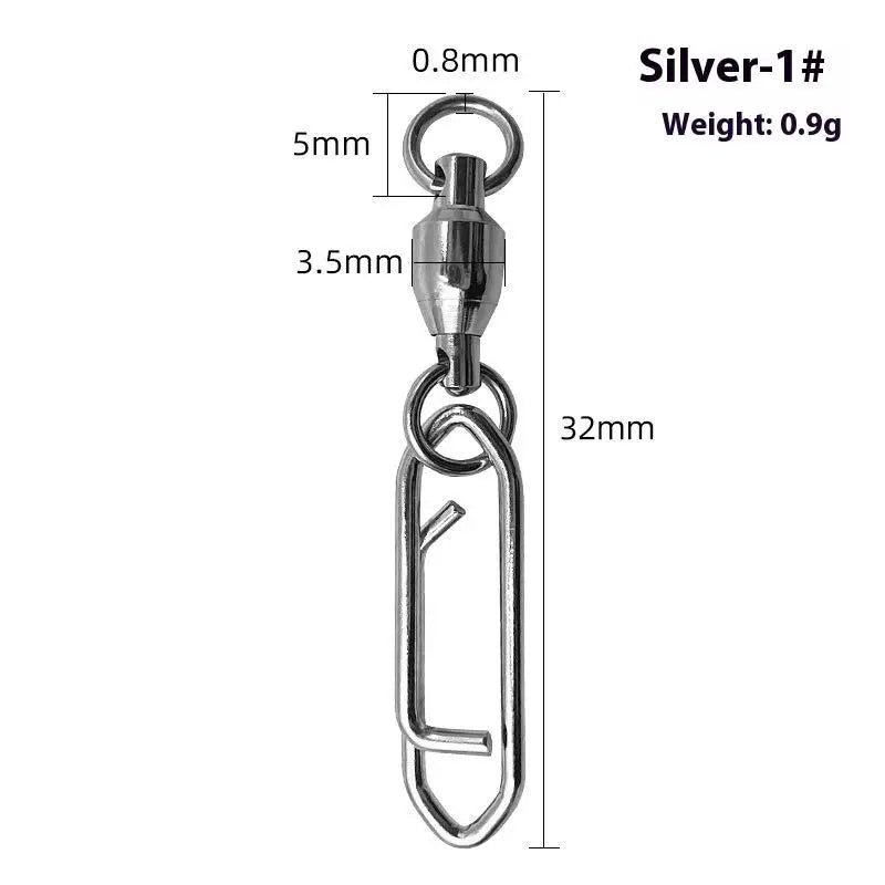 Fishing Rolling Swivel Power Clips Quick Change Snap Swivels Qme 1 Silver