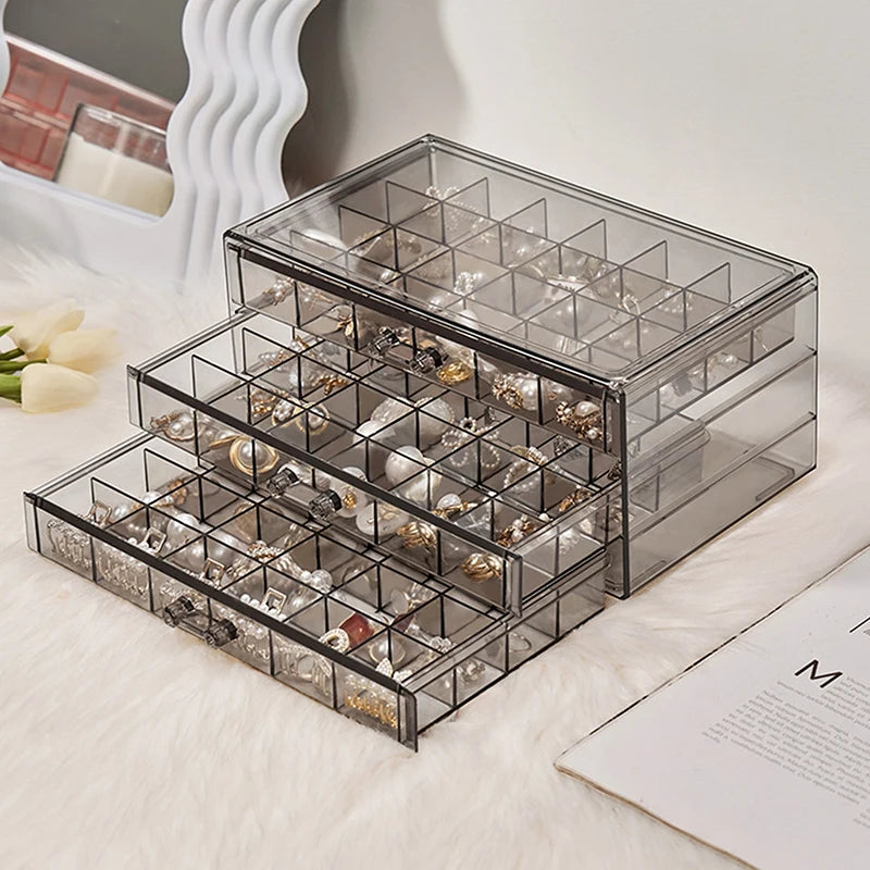 Desktop Drawer Organizer Dust-proof Storage Box1 3 Layer 72 Grid Qme