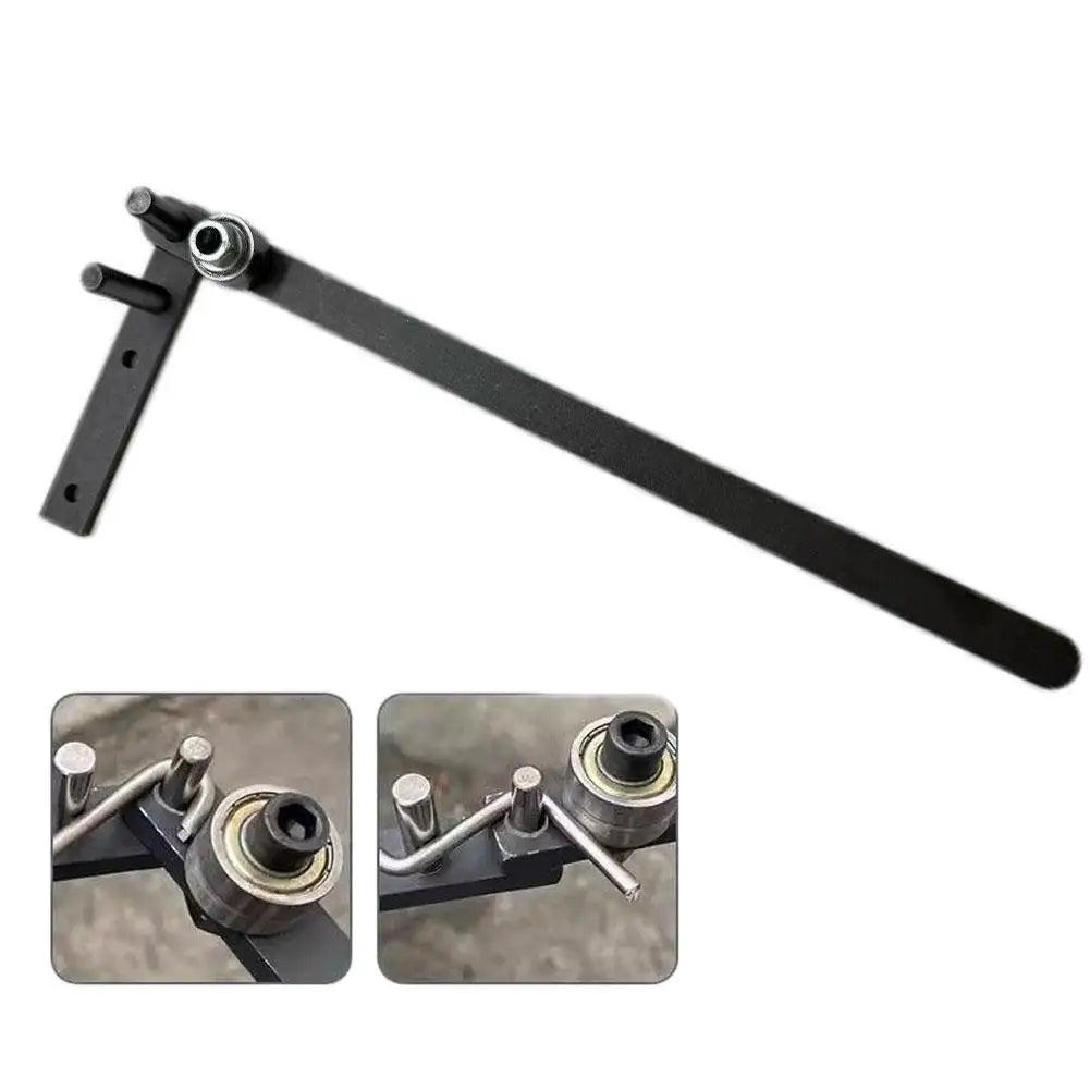 Manual Wire Bending Tool Carbon Steel Rebar Bender Heavy Duty Black Coated Construction Precision Bearing for Smooth Effortless Qme