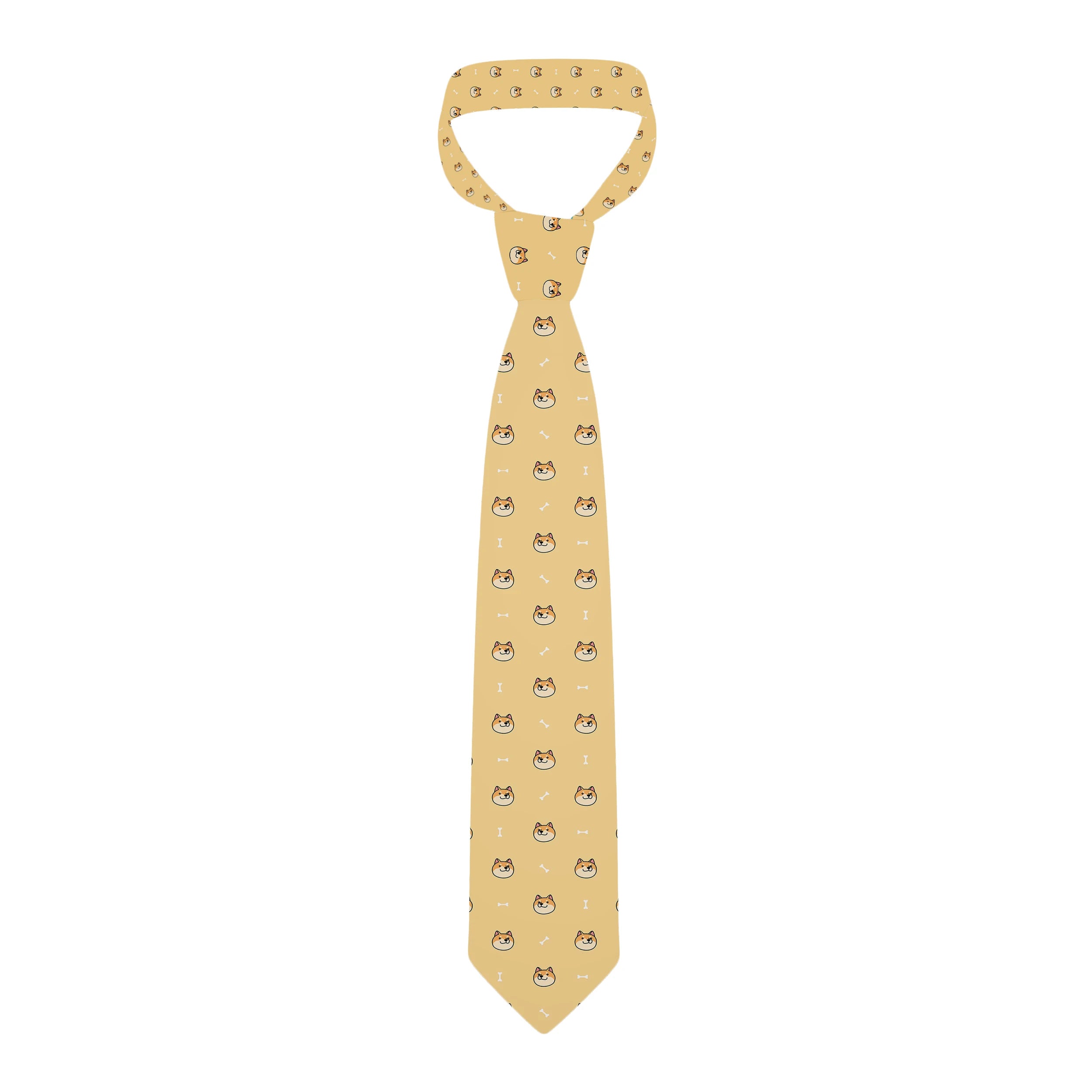 Fashionable Ukiyo-e Wave Print Tie Funny Small Animal Polyester Qme