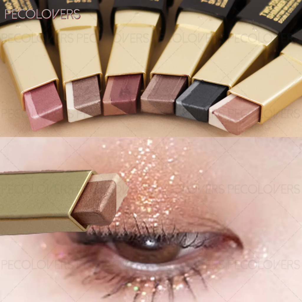 Two-tone Eyeshadow Stick Pearl Shimmer Waterproof Non-fading Rose Qme