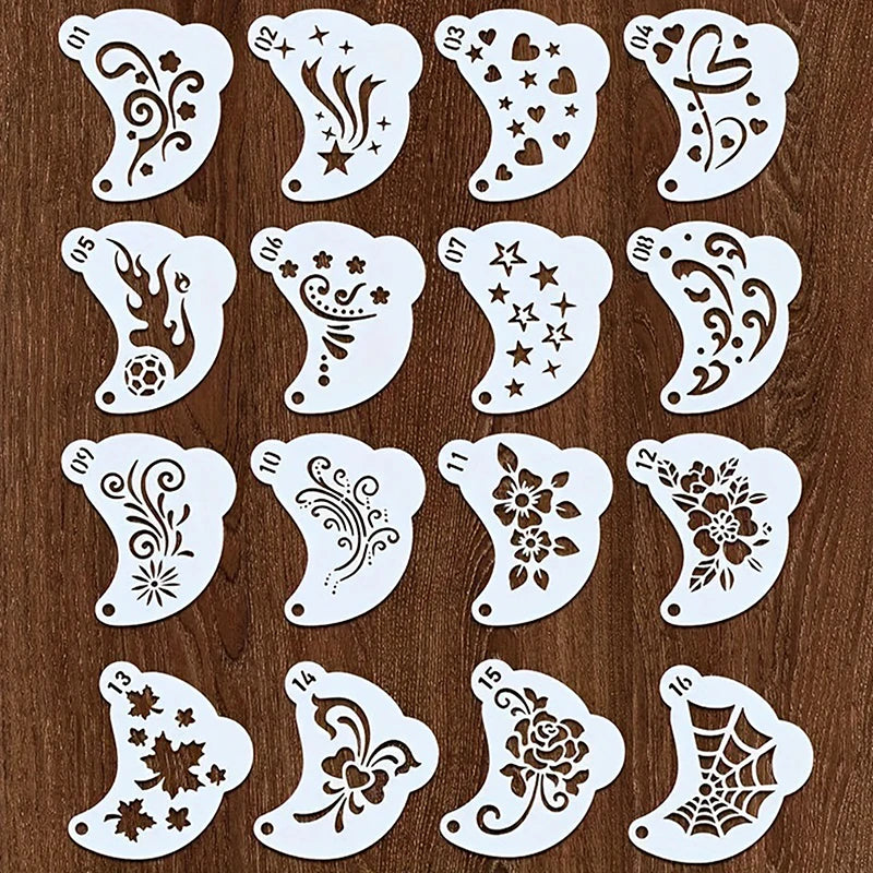 DIY Hand Drawn Face Painting Tattoo Stencil Spray Eyebrow Template Qme