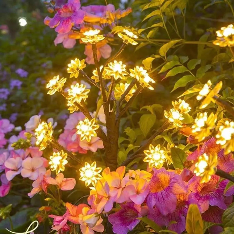 20 Leds Solar Cherry Blossom Lotus Lights Garden Light Outdoor Lawn Qme Warm white 2