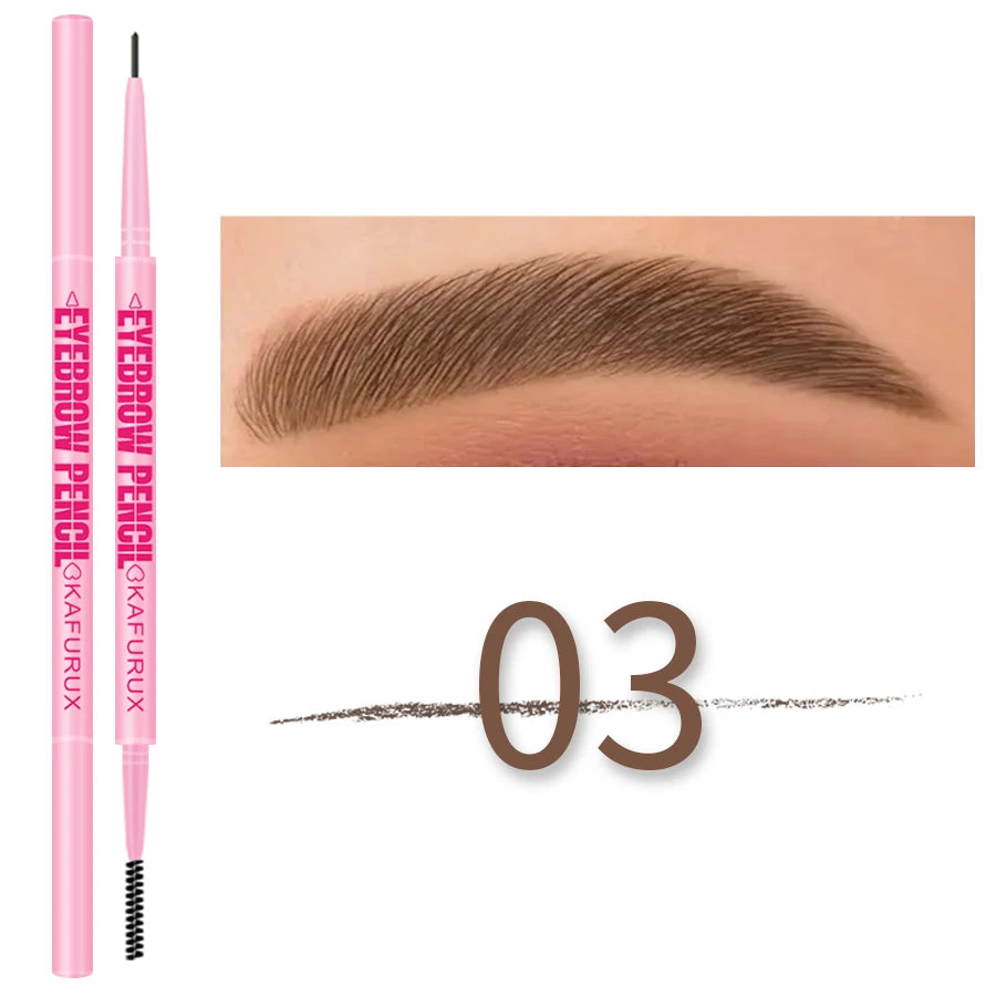 6 Colors Ultra-fine Double Headed Rotable Eyebrow Pencil Eye Korean Qme 03