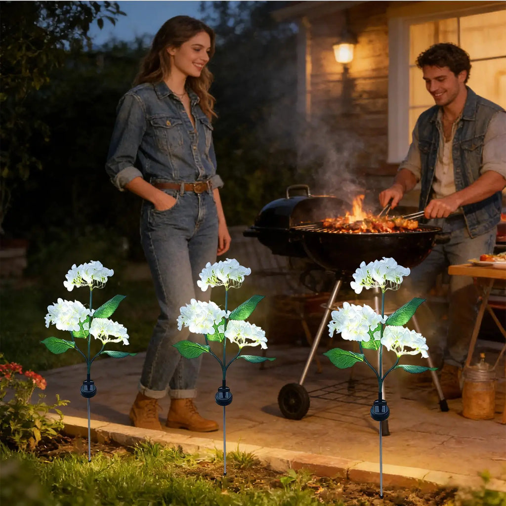 Solar Flower Lights LED Fairy Waterproof Lamp Stake Garden Yard Qme