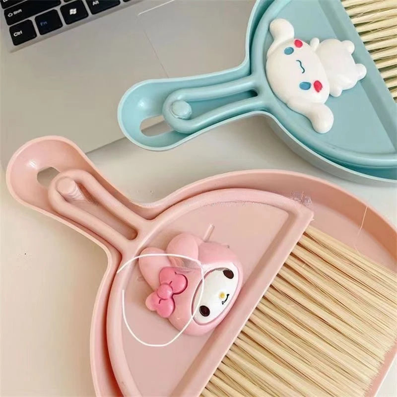 Hello Kitty Kuromi Desktop Cleaning Keyboard Brush Small Broom Mini Qme