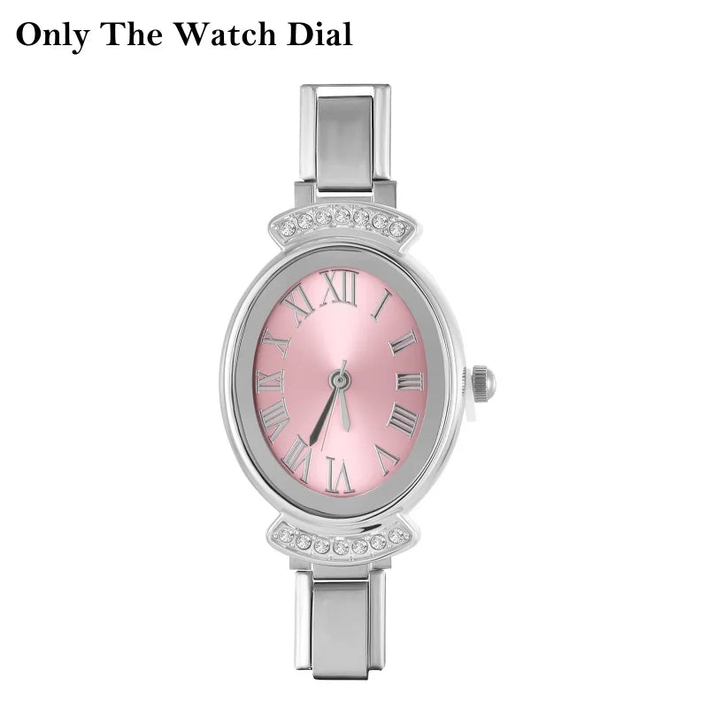 New 1PC Women's DIY 9mm Width Italian Elastic Charm Stainless Oval Simple Watch Bracelet Bangle For Party Friend Jewelry Gift Qme Style 27