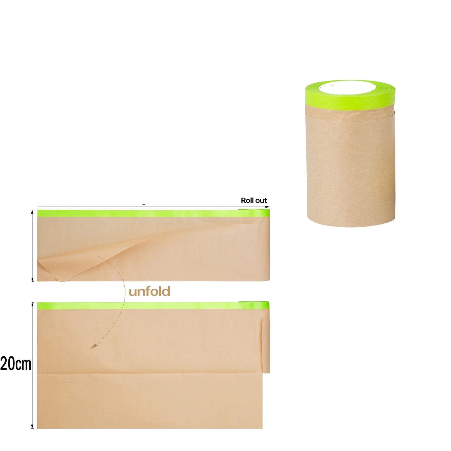 Pre-Taped Masking Paper Wall Treatment Covering For Painting Spray Masking Protective Paper Car Beauty Paint Masking Craft Paper Qme 20cm