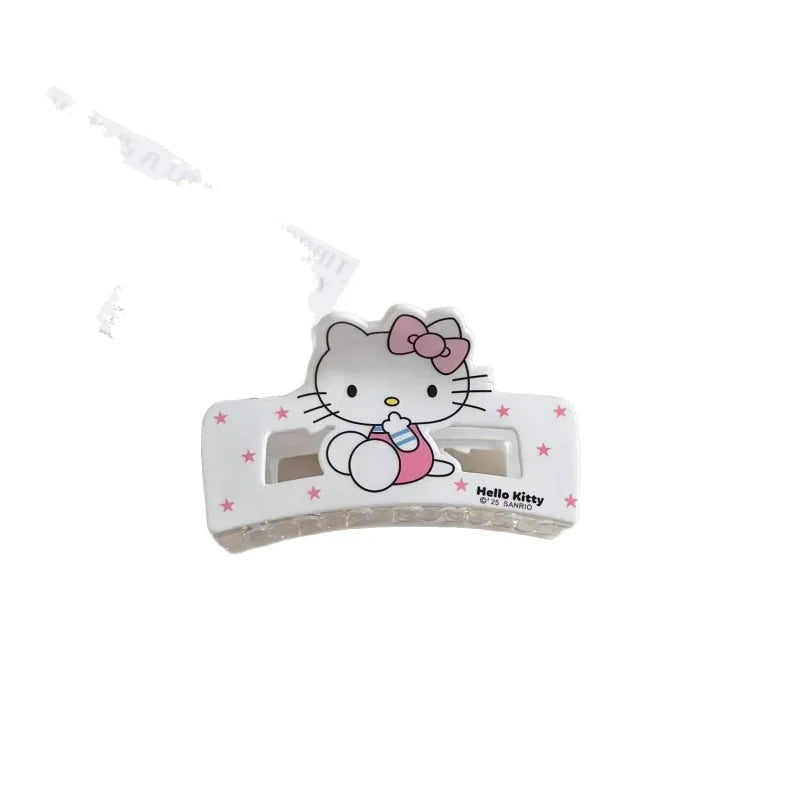 Hello Kitty Large Clamp Cartoon Hair Accessories Cute Hair Clips for Students Versatile Hair Clips and Headpieces Qme