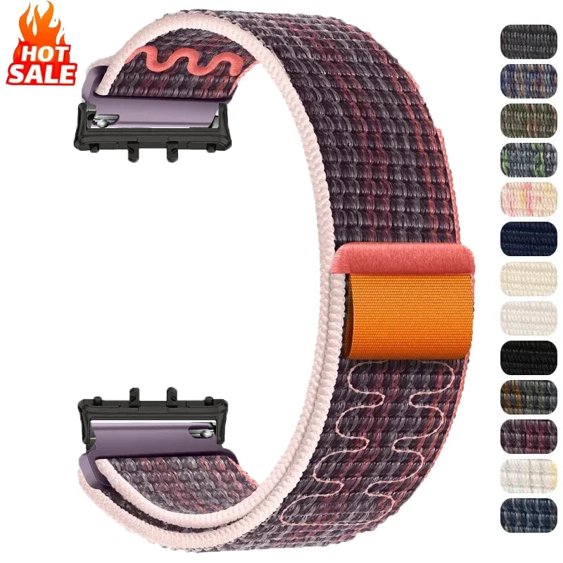 Nylon Loop Strap for Samsung Galaxy Fit 3 Adjustable Elastic Bracelet Watchband for iWatch Samsung Galaxy Fit3 Band Accessories Qme