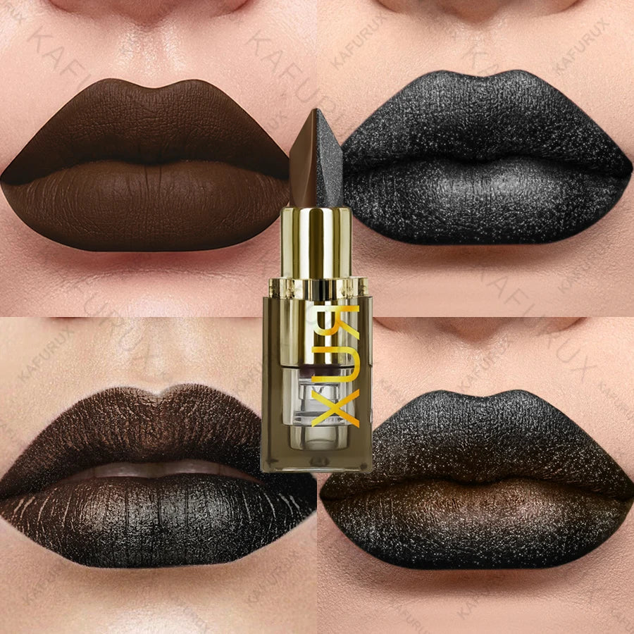 11 Two-tone Lipstick Purple Black Glitter Matte Lipsticks Makeup Easy Qme 108